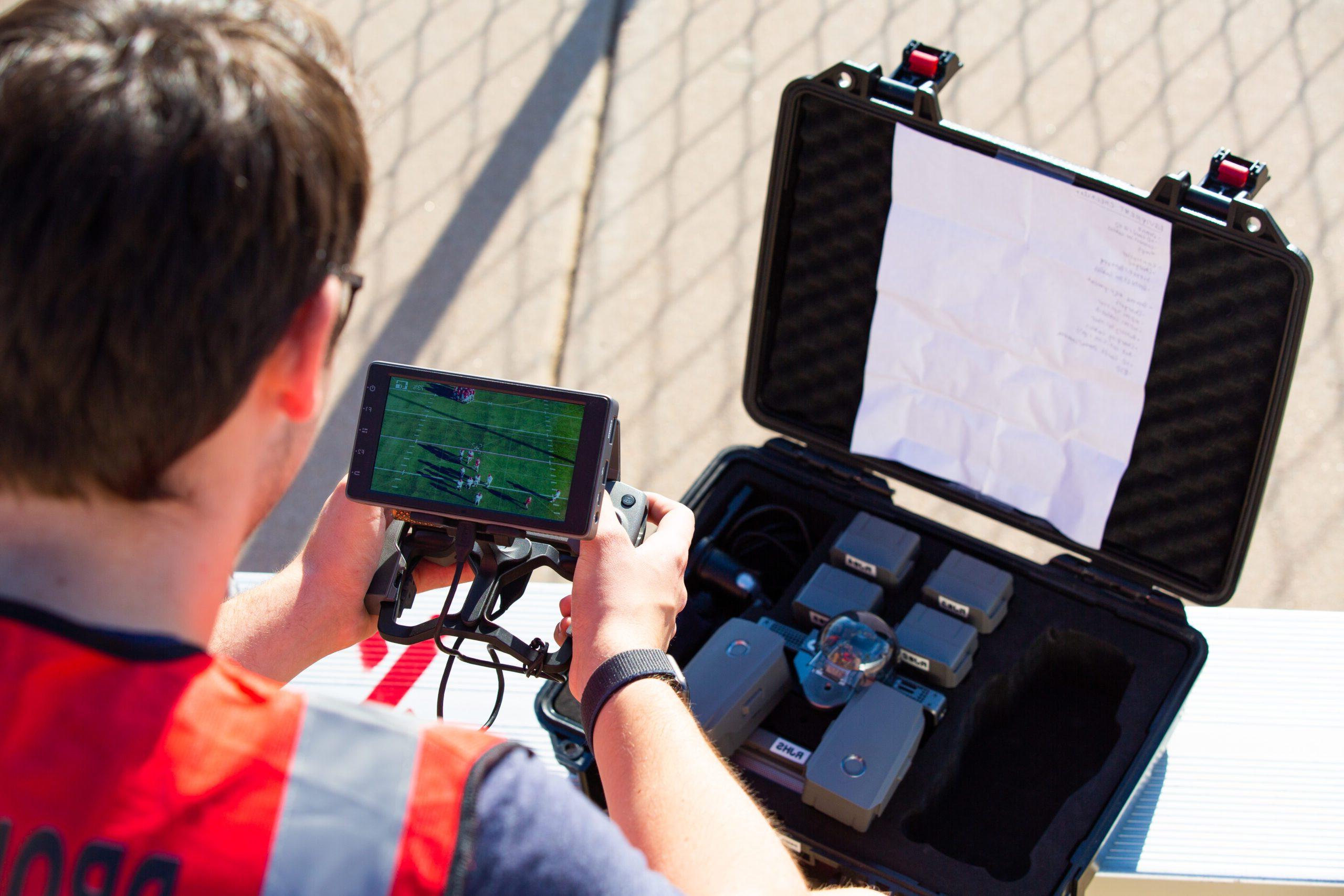 MSU Denver alum Collin Caffrey and his company Angel Hawk, LLC, uses drone technology to cover high school sports.